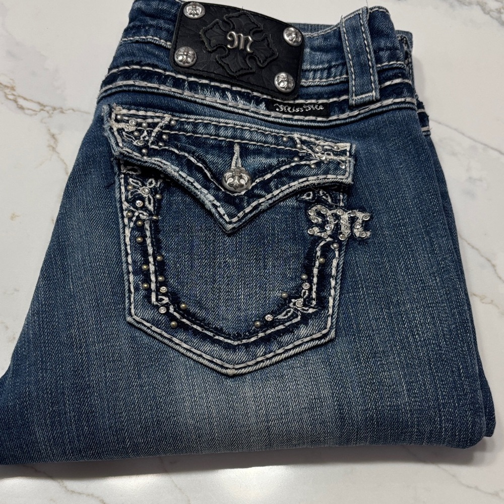 Miss Me Dark Blue Embellished Boot Cut Jeans